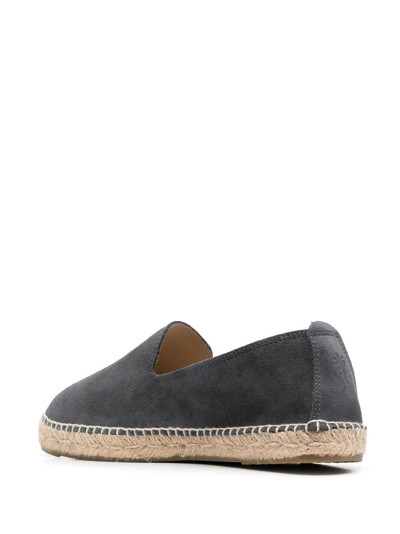 Manebi Braided-raffia Sole Espadrilles In Grey
