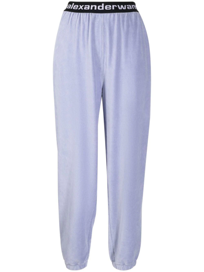 Alexander Wang Logo-waistband Sweatpants In Blau | ModeSens