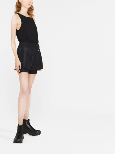 Jil Sander Logo Tech Layered Running Shorts In Schwarz