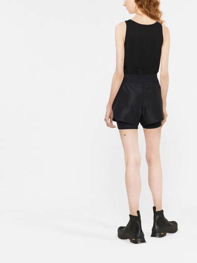 Jil Sander Logo Tech Layered Running Shorts In Schwarz