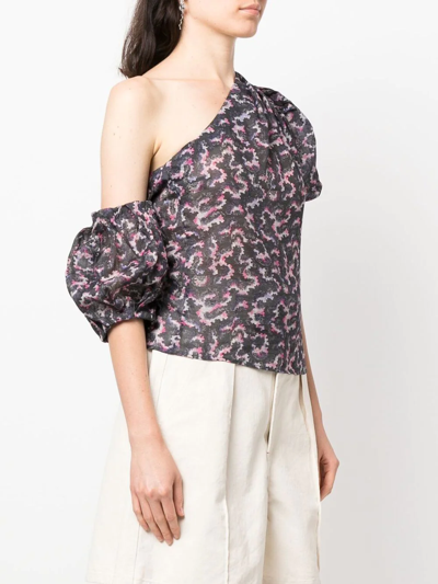 Isabel Marant Étoile Isabel Marant Etoile Liddy One-shoulder Top In Schwarz
