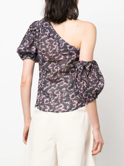Isabel Marant Étoile Isabel Marant Etoile Liddy One-shoulder Top In Schwarz