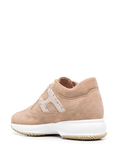 Shop Hogan Interactive Low-top Sneakers In Nude