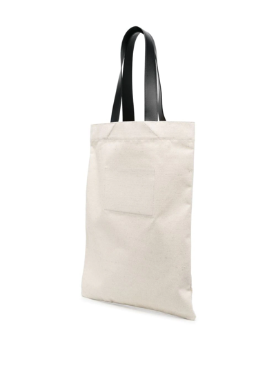 Shop Jil Sander Logo-print Tote Bag In Nude