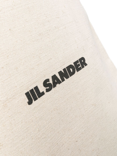 Shop Jil Sander Logo-print Tote Bag In Nude