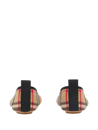 Shop Burberry Vintage Check Ballerina Shoes In Neutrals