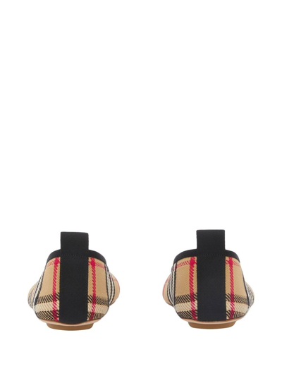 Burberry Beige Vintage Check Ballerina Flats In Neutrals