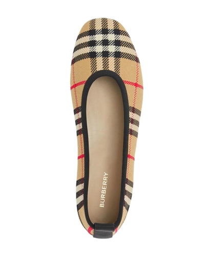 Burberry Beige Vintage Check Ballerina Flats In Neutrals
