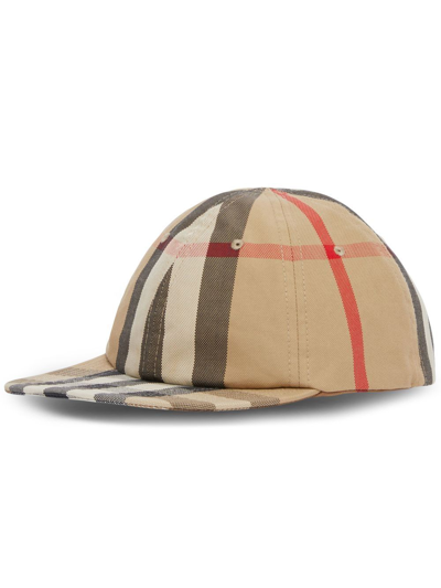 Shop Burberry Vintage Check Reversible Baseball Cap In Neutrals