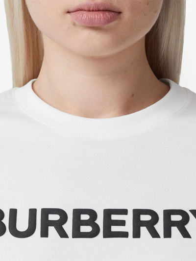 Shop Burberry Logo-print Organic Cotton T-shirt In White