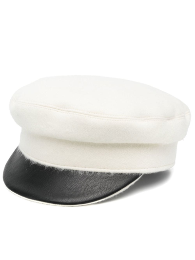 Giorgio Armani Wool Baker Boy Hat In Bianco | ModeSens