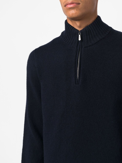 Drumohr Zip-front Knitted Jumper In Blau