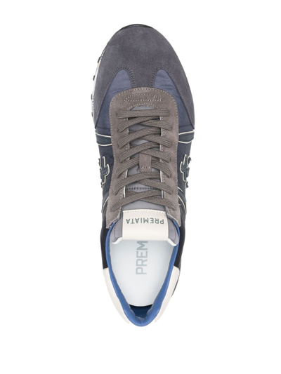 Shop Premiata Lucy Panelled Low-top Sneakers In Blau