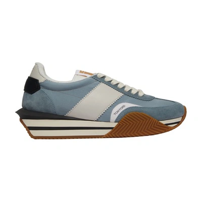 Shop Tom Ford Sneakers In Pale Blue White