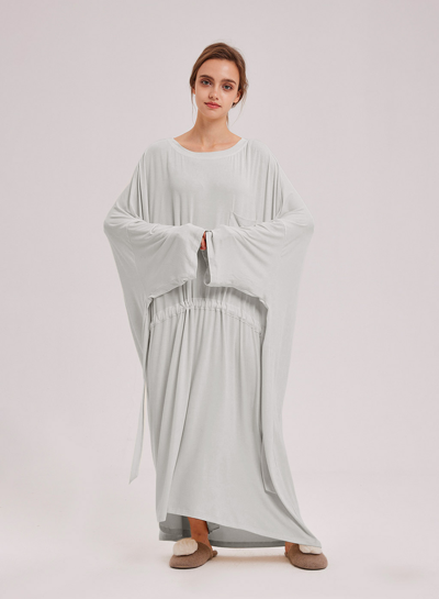 Shop Nap Loungewear Wide-fit Batwing Dress In Warm Grey