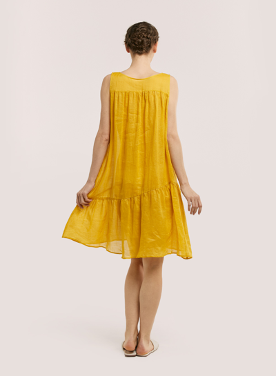 Shop Nap Loungewear Ramie Sleeveless Dress In Saffron
