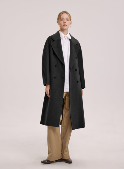 hailey double face tie waist wool coat