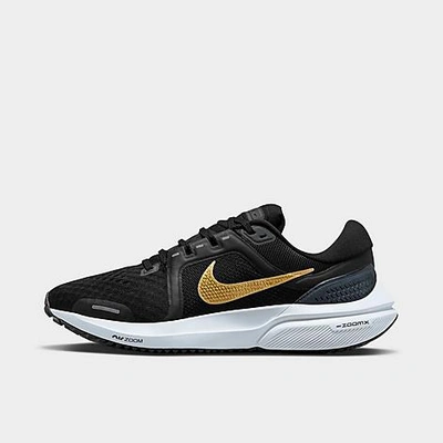 Shop Nike Women's Air Zoom Vomero 16 Running Shoes In Black/metallic Gold Coin/dark Smoke Grey/pure Platinum