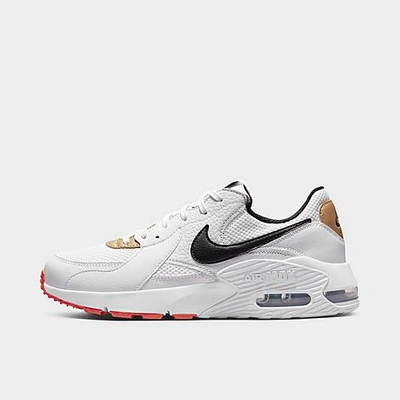 Shop Nike Women's Air Max Excee Casual Shoes In White/university Red/metallic Platinum/black