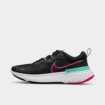 Shop Nike Women's React Miler 2 Running Shoes In Black/washed Teal/white/pink Prime