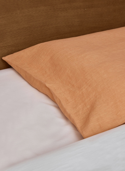 Shop Nap Loungewear Apricot Washed Linen Pillowcase - Set Of 2