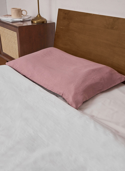 Shop Nap Loungewear Mauve Washed Linen Pillowcase - Set Of 2