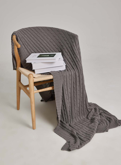 Shop Nap Loungewear Knit Blanket In Charcoal