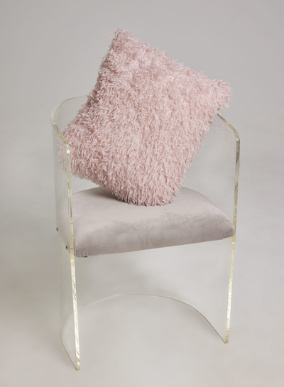 Shop Nap Loungewear Fluffy Square Cushion In Peach Rose