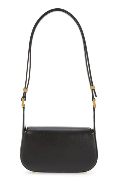 Shop Valentino Small Vlogo Chain Leather Shoulder Bag In Nero
