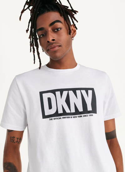 Shop Dkny Men's Inside The Box T-shirt In White