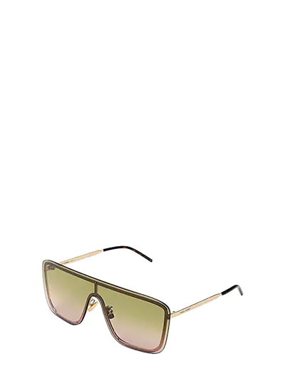 Shop Saint Laurent Sl 364 Mask Gold Sunglasses