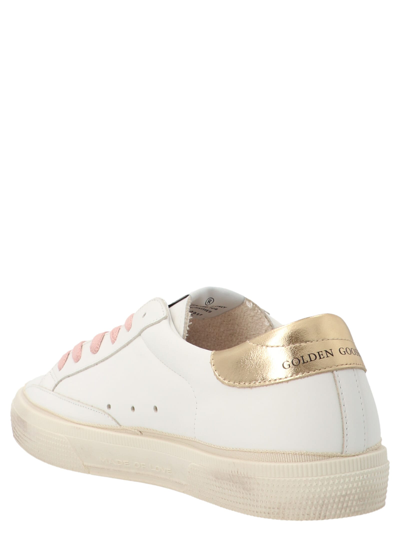 Shop Golden Goose May Shoes In White Black Maculate Gold