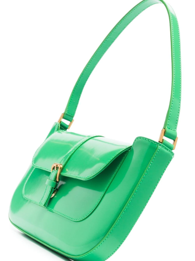 Shop By Far Miranda Leather Shoulder Bag In Green