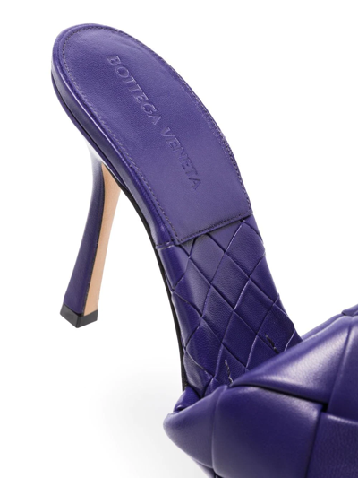 Shop Bottega Veneta Lido 90mm Woven Sandals In Purple