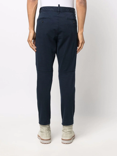 Shop Dsquared2 High-waisted Chinos In Blue