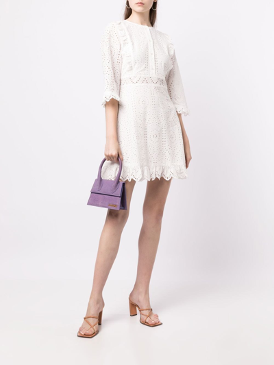 Shop Twinset Broderie Anglaise Cotton Dress In White