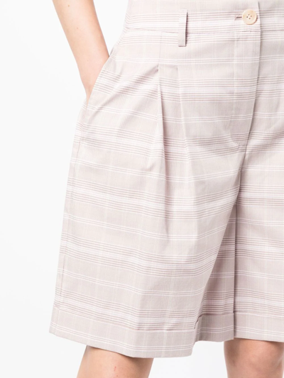 Shop Twinset Check-print Flared Shorts In Pink