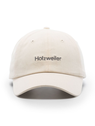 Shop Holzweiler Sonnet Embroidered Logo Cap In Neutrals