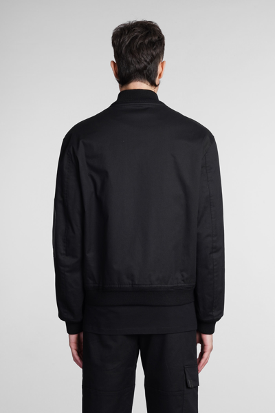 Loewe Ribbed Collar Cotton And Leather Bomber Jacket In Black | ModeSens