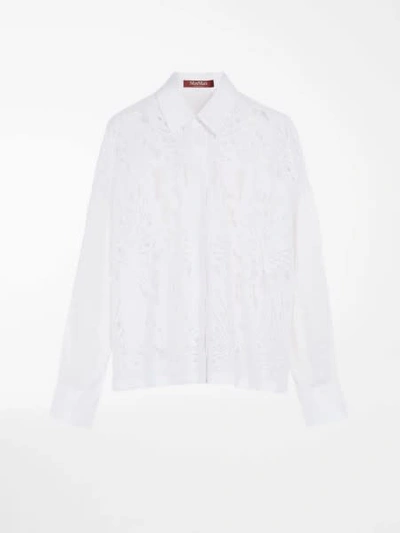 Shop Max Mara Shirt With Embroidery In Bianco