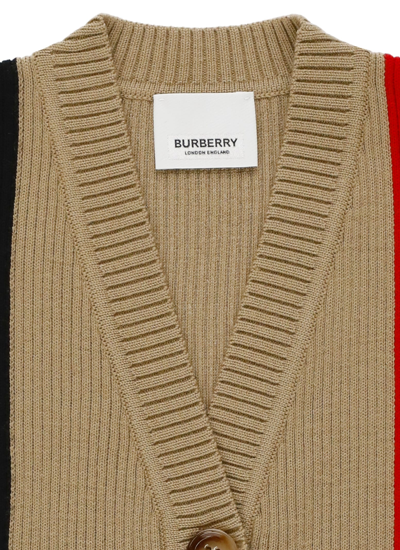 Shop Burberry Daphnie Cardigan In Archive Beige Ip S