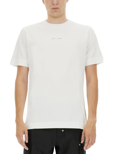 Shop Alyx Graphic Print T-shirt In Bianco