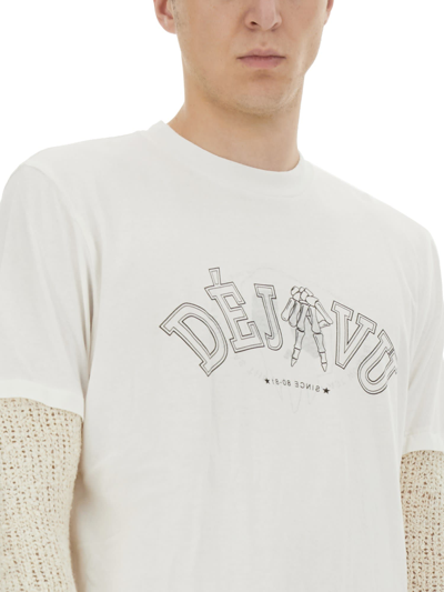 Shop Our Legacy Deja Vu Print T-shirt In Bianco