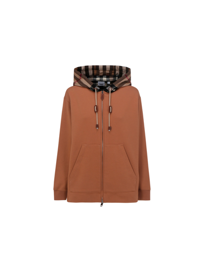Shop Burberry Melodiechk Hoodie In Camel