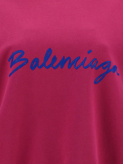 Shop Balenciaga Sweatshirt In Dark Fuchsia/r Bl W