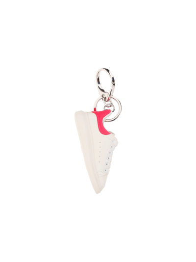 Shop Alexander Mcqueen Key Ring In White/bobby Pink