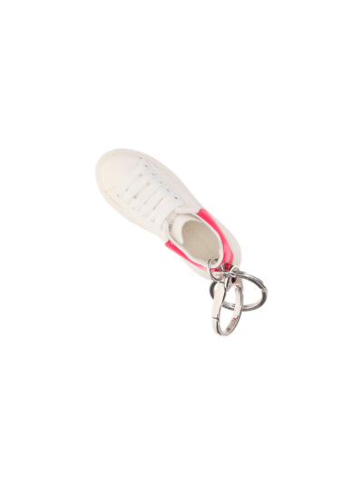 Shop Alexander Mcqueen Key Ring In White/bobby Pink