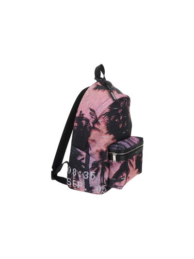 Shop Saint Laurent Bag City Backpack In Violet/nero