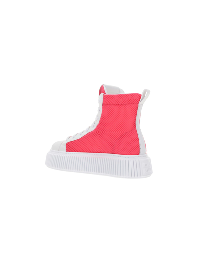 Shop Miu Miu Sneakers In Rosa Fluo+bianco