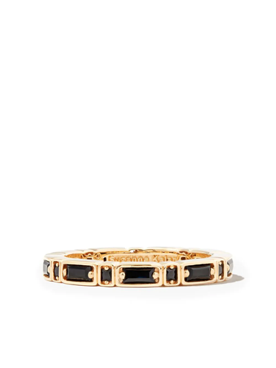 Suzanne Kalan 18kt Yellow Gold Inlay Black Diamond Ring In Gold